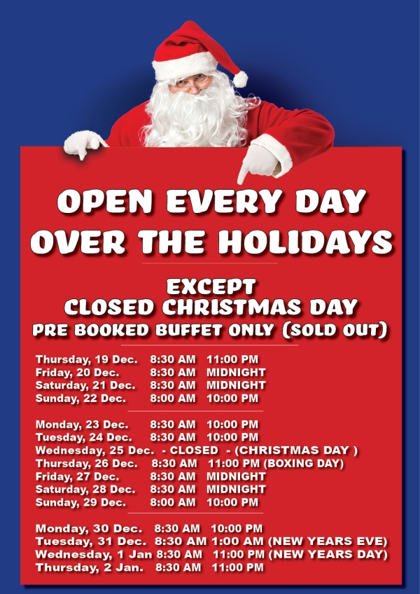 CHRISTMAS HOLIDAY HOURS father xmas