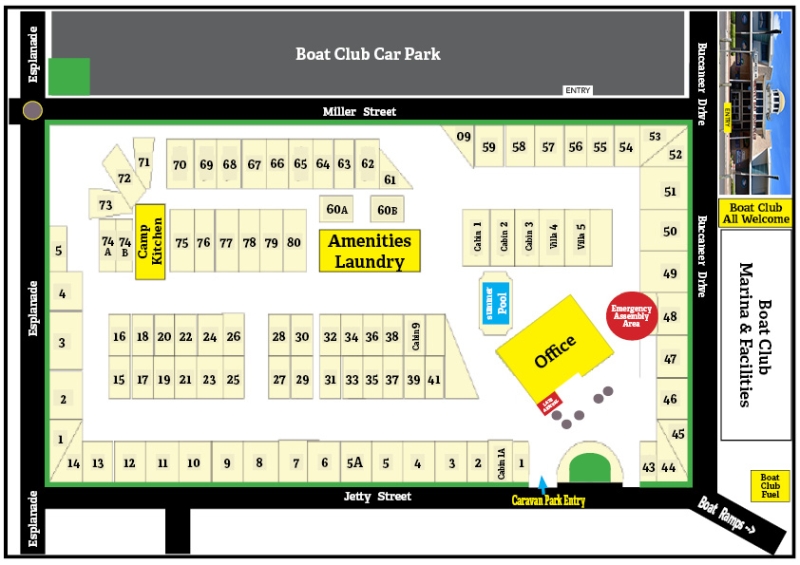 Harbour View Caravan Park Map July 2025