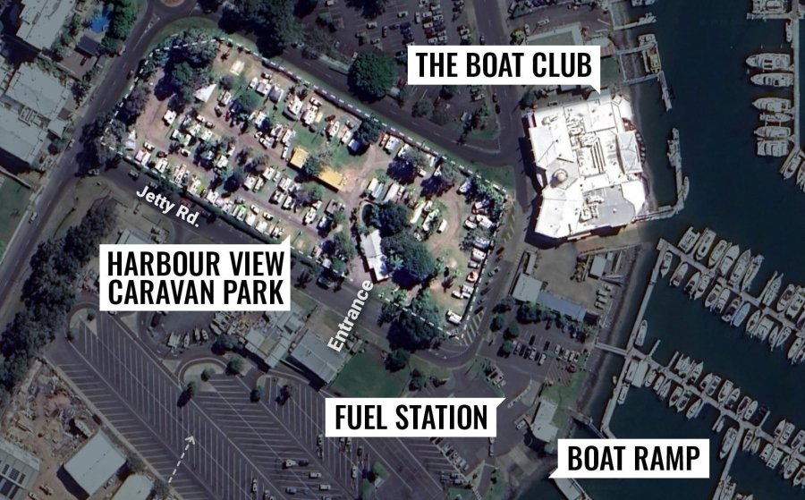boat club caravan park map